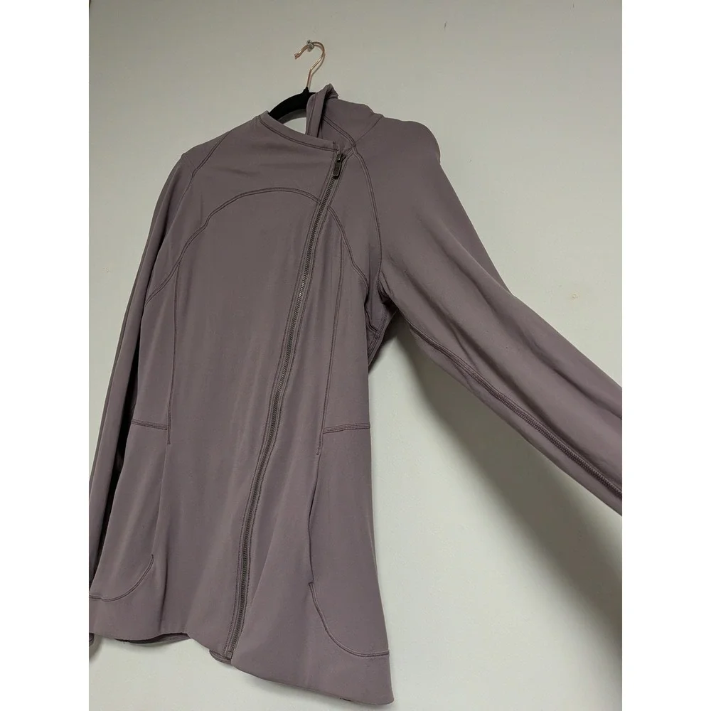 LULULEMON Women's 12 Every Journey Hoodie II Iced Iris FullAsymmetrical Zip Hood - Picture 2 of 11